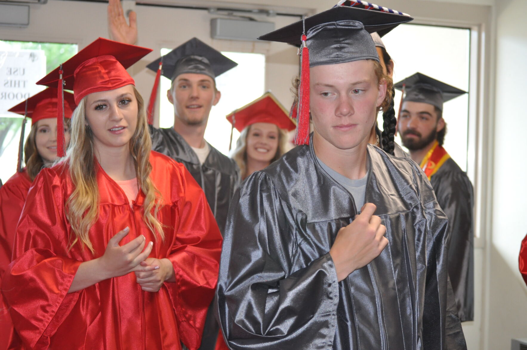 Clearwater Valley students wait for graduation photo